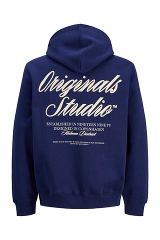 Sweat relaxed à capuche - Bleu marine