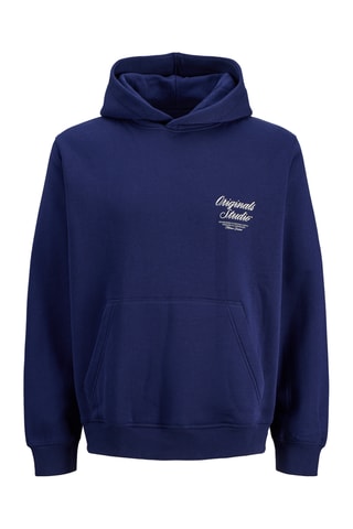 Sweat relaxed à capuche - Bleu marine