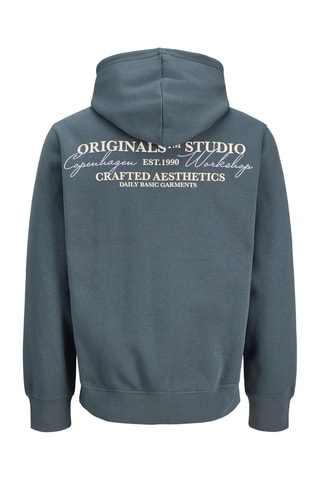 Sweat relaxed à capuche - Bleu-gris