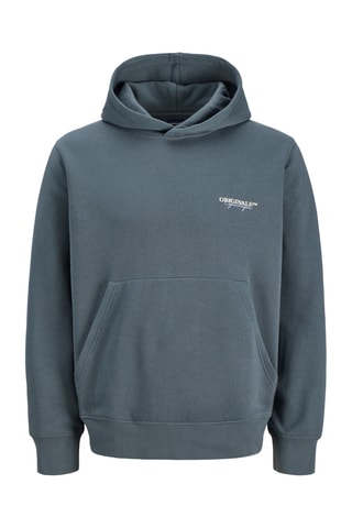 Sweat relaxed à capuche - Bleu-gris