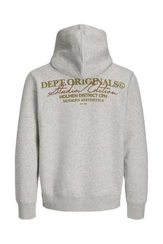 Sweat relaxed à capuche - Gris clair chiné