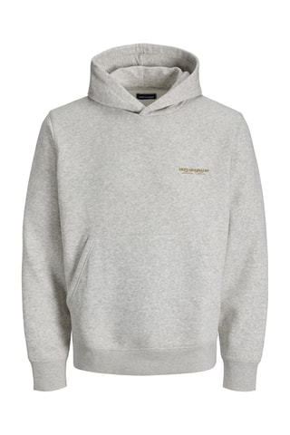 Sweat relaxed à capuche - Gris clair chiné