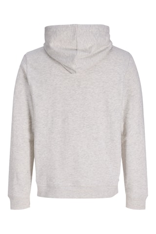 Sweat regular en coton biologique à capuche - Gris clair chiné