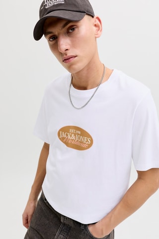 T-shirt regular en coton biologique - Blanc