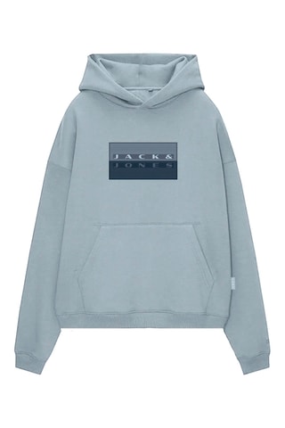 Sweat relaxed à capuche - Bleu clair