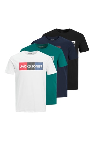 4 t-shirts regular - Blanc, vert et bleu marine