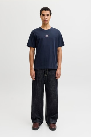 T-shirt regular en coton biologique - Bleu marine