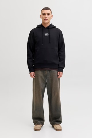 Sweat regular en coton biologique - Noir