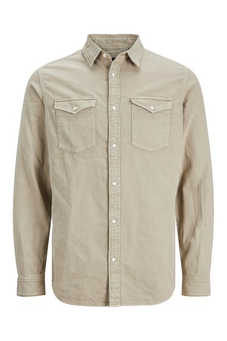 Chemise en jean slim fit - Beige