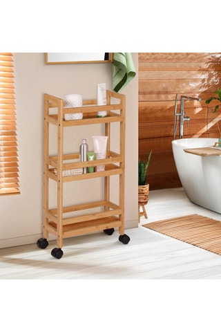 Mueble auxiliar de bambú de 3 niveles Maya - 36 x 74,5 x 15 cm