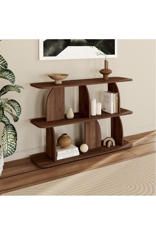 Etagère basse 3 niveaux Japandi - 112 x 73 x 30 cm