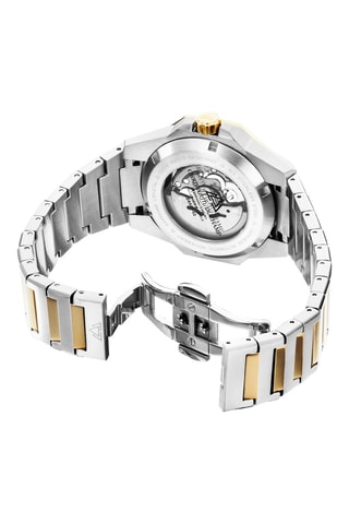 Reloj automático de acero Raidillon Skeleton II - Plateado y dorado
