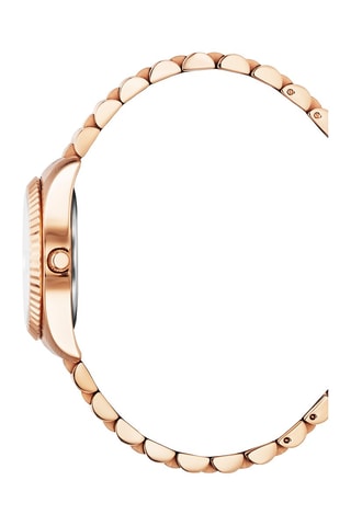 Reloj de cuarzo de acero y diamantes