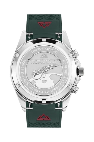 Reloj de cuarzo de acero y pulsera - Cronógrafo - Verde y plateado