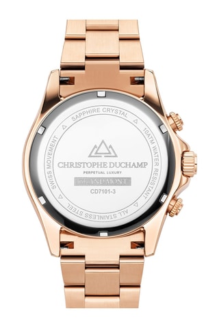 Reloj de cuarzo de acero Grandmont - Taquímetro y cronógrafo - Rosa dorado