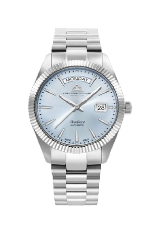 Reloj de cuarzo de acero Audace II - Plateado y azul