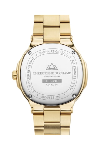 Reloj de cuarzo de acero L’Envie - Contador de fase lunar - Dorado y negro