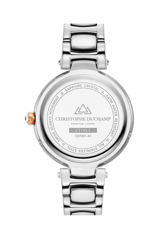 Reloj de cuarzo de acero y diamantes Etoile - Indicador de fase lunar 