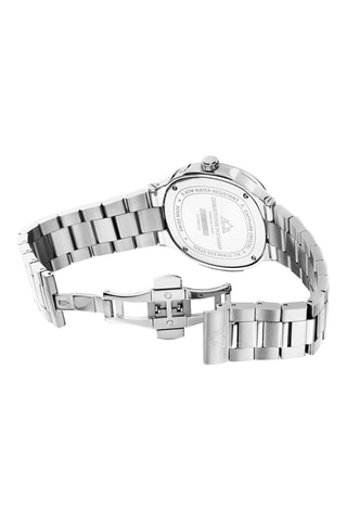 Reloj de cuarzo de acero L’Envie - Contador de fase lunar - Plateado y negro