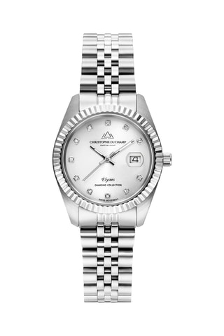 Reloj de cuarzo de acero y diamantes 