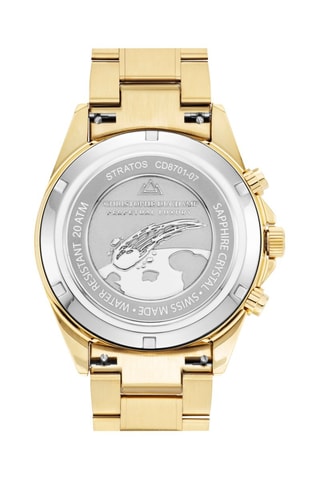 Reloj de cuarzo de acero y pulsera - Cronógrafo - Negro y dorado