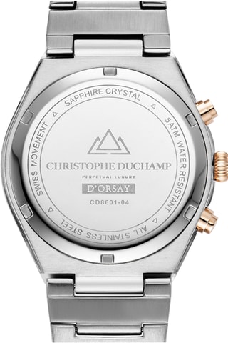 Reloj de cuarzo de acero Swiss Made Ronda 5030.D - Plateado