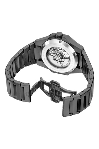Reloj automático de acero Raidillon Skeleton II - Negro y rosa dorado