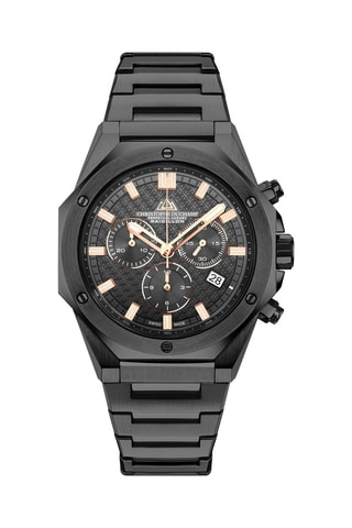 Reloj de cuarzo de acero - Negro