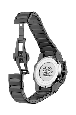 Reloj de cuarzo de acero - Negro