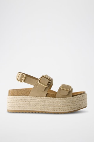 Sandalias con plataforma - Beige