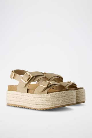 Sandalias con plataforma - Beige