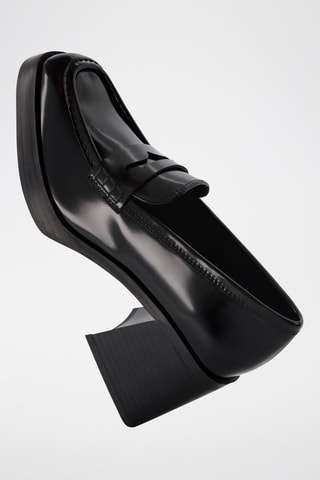 Mocasines con brillo de tacón - Negro