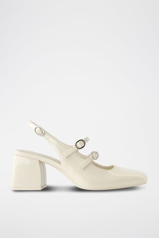 Babies con brillo de tacón - Beige