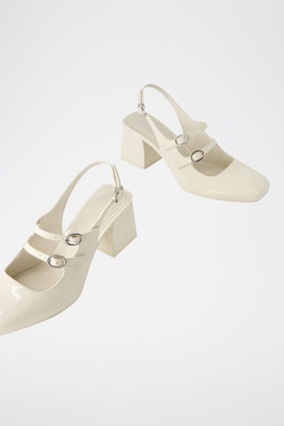 Babies con brillo de tacón - Beige