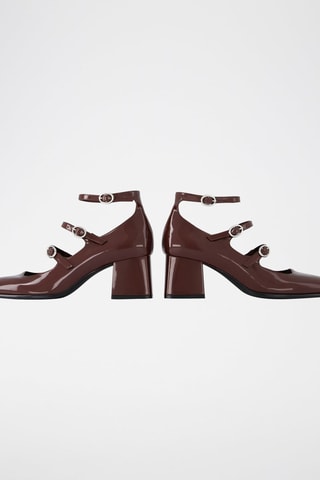 Babies con brillo de tacón - Marrón