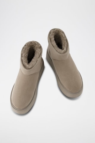 Botines con plataforma forrados - Topo