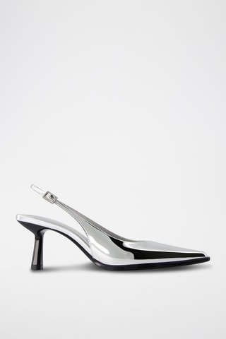 Zapatos con brillo de tacón - Plateado