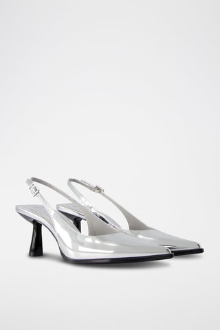 Zapatos con brillo de tacón - Plateado