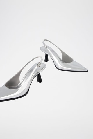 Zapatos con brillo de tacón - Plateado