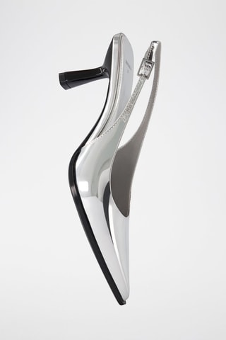 Zapatos con brillo de tacón - Plateado