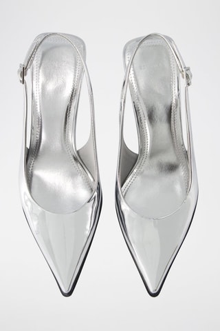 Zapatos con brillo de tacón - Plateado