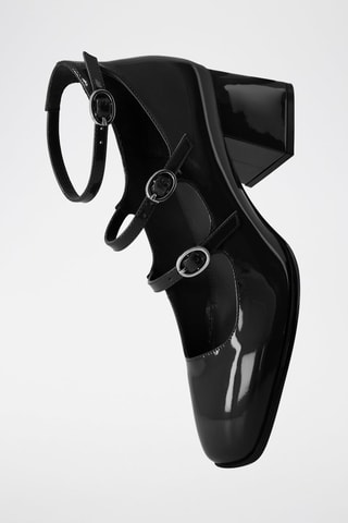 Babies con brillo de tacón - Negro