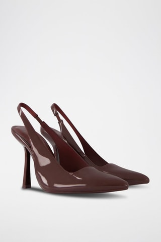 Zapatos con brillo de tacón - Marrón