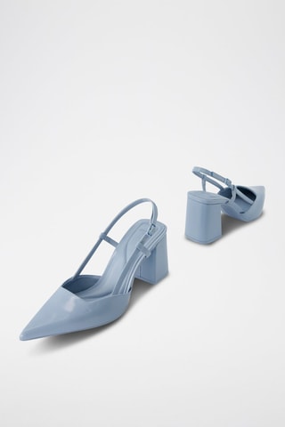 Zapatos con brillo de tacón - Azul claro