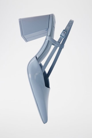 Zapatos con brillo de tacón - Azul claro