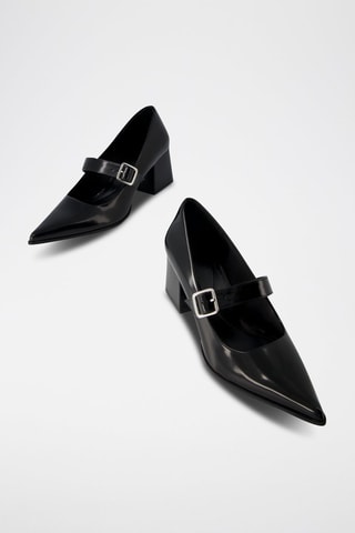 Babies con brillo de tacón - Negro