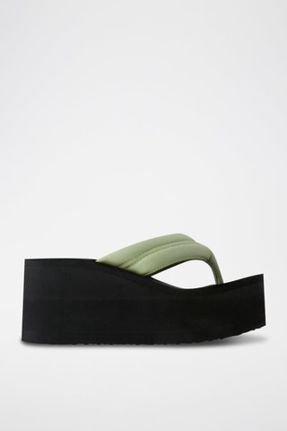 Chanclas de cuña - Negro y verde
