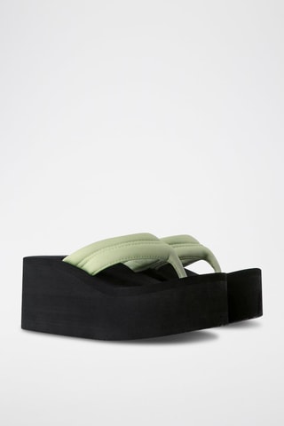 Chanclas de cuña - Negro y verde