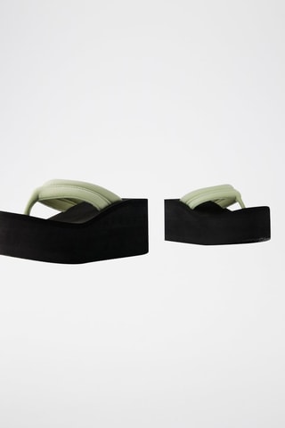 Chanclas de cuña - Negro y verde