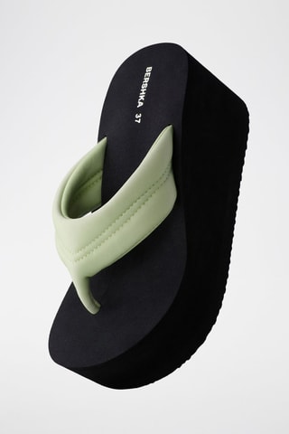 Chanclas de cuña - Negro y verde